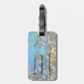 Foto van een tropische vis op een koraalrif bagagelabel (Achterkant verticaal)