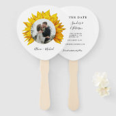 Foto van een trouwe bruiloft, behalve de datum handwaaier (Voorkant en achterkant)