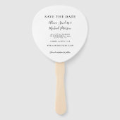 Foto van een trouwe bruiloft, behalve de datum handwaaier (Achterkant)