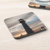 foto van een vuurtoren bier onderzetter (Linkerzijde)