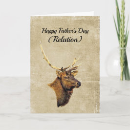 Foto van een wapiti-hertenbok op Vaderdag Kaart