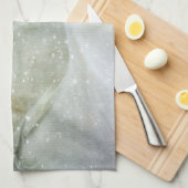 Foto van een White Horse and Bird in Winter Theedoek (Quarter Fold)