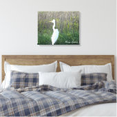 Foto van een wild Egret op canvas. Canvas Afdruk (Insitu (Slaapkamer))