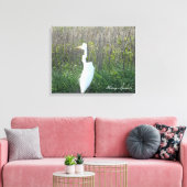 Foto van een wild Egret op canvas. Canvas Afdruk (Insitu (Woonkamer))