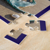 Foto van een zeemeermin op het strand legpuzzel (Zijkant)