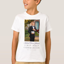 Foto van eerste heilige communie van jongen t-shirt