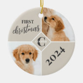 Foto van eerste kerst van puppy 2 keramisch ornament (Voorkant)