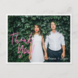 Foto van Electric Love Neon Pink Heart & Typograph Briefkaart