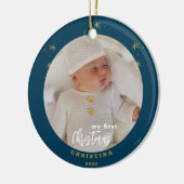 Foto van Elegant 2-Sided My First Kerstbaby Keramisch Ornament (Links)