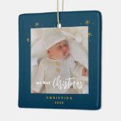 Foto van Elegant 2-Sided My First Kerstbaby Keramisch Ornament (Links)