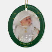 Foto van Elegant 2-Sided My First Kerstbaby Keramisch Ornament (Links)