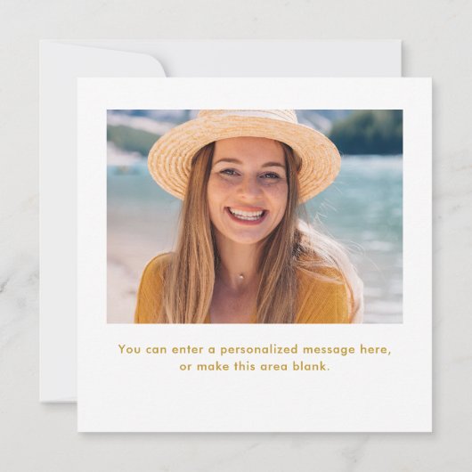 Foto van Elegant Afstuderen wit script Notitiekaartje (Achterkant)