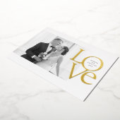 Foto van Elegant and Modern Love and Bedankt Weddi Folie Uitnodiging (Gedraaid)