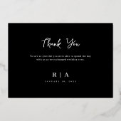 Foto van Elegant and Modern Love and Bedankt Weddi Folie Uitnodiging (Achterkant)