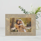 Foto van Elegant Artisan Gold Leaves Feestdagenkaart (Staand voorkant)