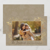 Foto van Elegant Artisan Gold Leaves Feestdagenkaart (Voorkant / Achterkant)