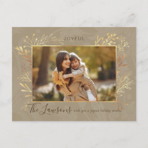 Foto van Elegant Artisan Gold Leaves Feestdagenkaart