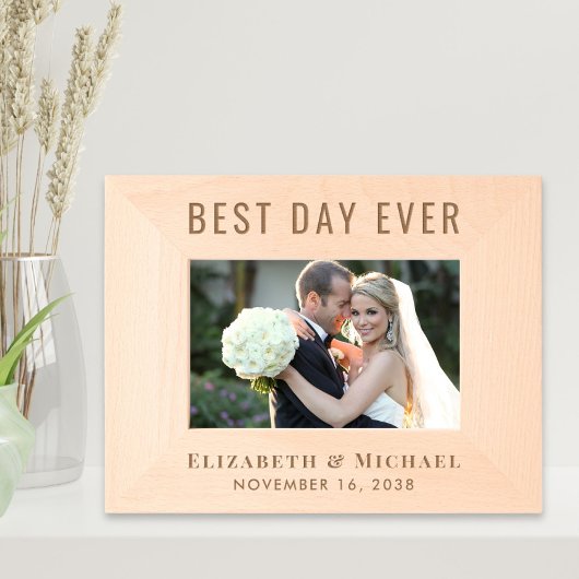 Foto van Elegant Best Day Ever Wedding Gegraveerde Lijstjes