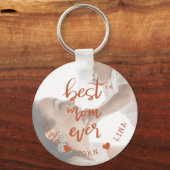 Foto van Elegant Best Mam Ever Calligraphy Sleutelhanger (Voorkant)