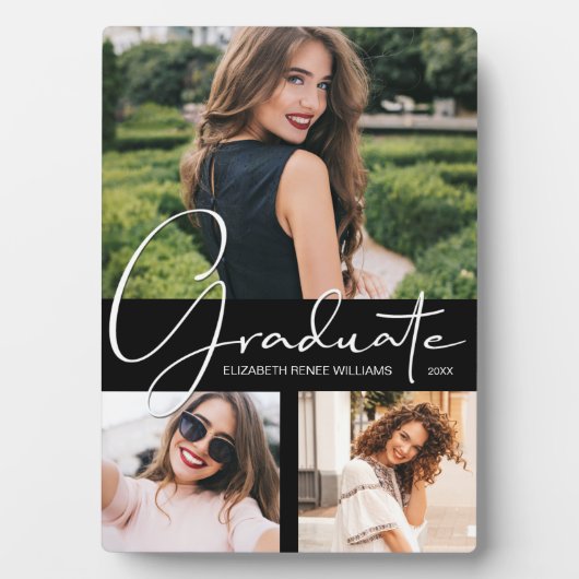 Foto van Elegant Black Afstuderen Fotoplaat (voorkant)