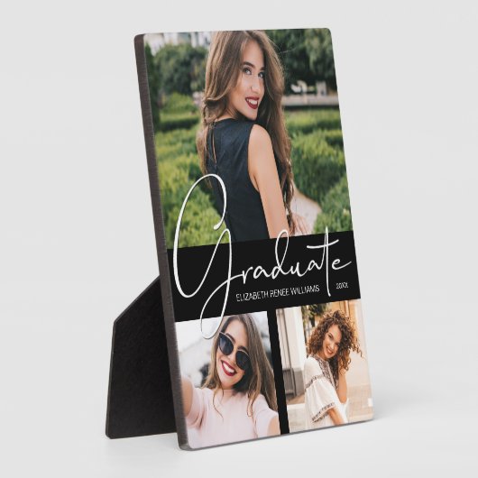 Foto van Elegant Black Afstuderen Fotoplaat (Zijkant)