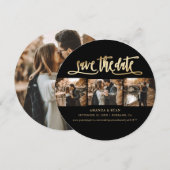 Foto van Elegant Black and Gold Wedding Save The Date (Voorkant / Achterkant)