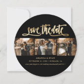 Foto van Elegant Black and Gold Wedding Save The Date (Voorkant)