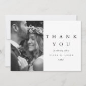 Foto van Elegant Black and White Wedding Bedankkaart (Voorkant)
