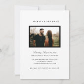 Foto van Elegant Black and White Wedding Save The Date (Achterkant)