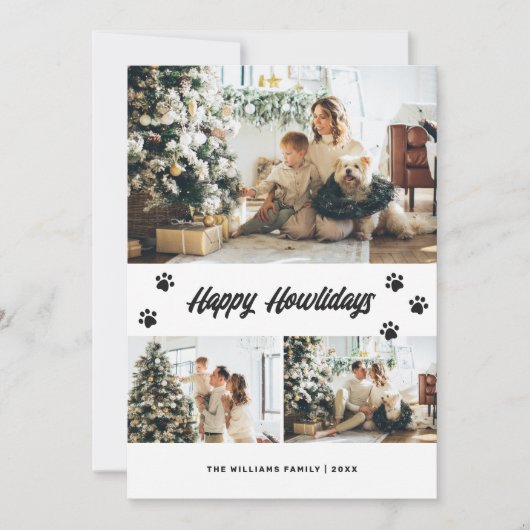 Foto van Elegant Black en Gold Happy Howlidays Feestdagenkaart (Voorkant)