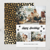 Foto van Elegant Black en Gold Happy Howlidays Feestdagenkaart (Voorkant / Achterkant)
