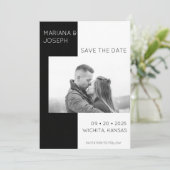 Foto van Elegant Black en White Save The Date (Staand voorkant)