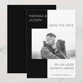 Foto van Elegant Black en White Save The Date (Voorkant / Achterkant)