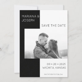 Foto van Elegant Black en White Save The Date