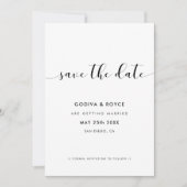 Foto van Elegant Black en White Save The Date (Voorkant)