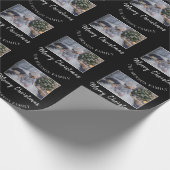 Foto van Elegant Black Merry-kerstscript Cadeaupapier (Hoek)