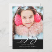 Foto van Elegant Black & White Joy Feestdagenkaart (Voorkant)