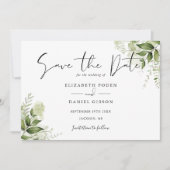 Foto van Elegant Botanical Greenery Save The Date (Voorkant)