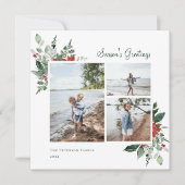 Foto van Elegant Botanical kerstgrenery Feestdagenkaart (Voorkant)