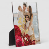 Foto van Elegant Burgundy Floral Script Fotoplaat (Zijkant)