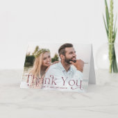 Foto van Elegant Burgundy Wedding Bedankkaart (Voorkant)