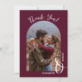 Foto van Elegant Burgundy Wedding Bedankkaart (Voorkant)