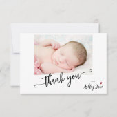 Foto van Elegant calligraphy baby shower Bedankkaart (Voorkant)
