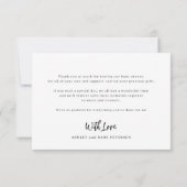 Foto van Elegant calligraphy baby shower Bedankkaart (Achterkant)