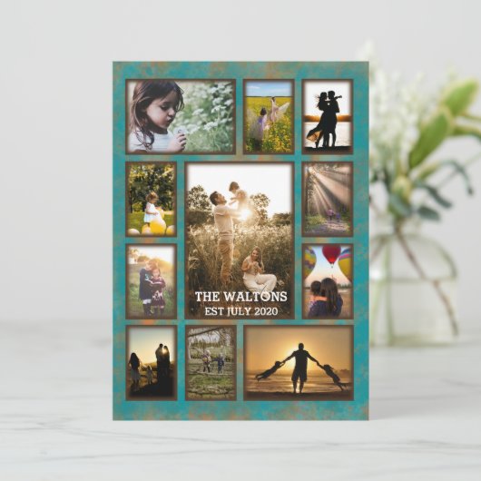 Foto van Elegant Copper and Blauwgroen Lijst Colla Kaart (Staand voorkant)