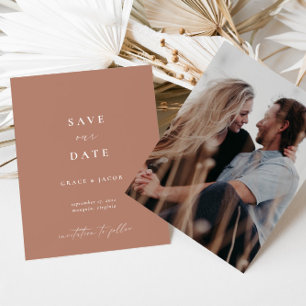 Foto van Elegant Dusty Beige Roze minimalist Save The Date