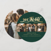 Foto van Elegant Emerald Green en Gold Wedding Save The Date (Voorkant / Achterkant)