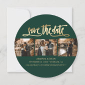 Foto van Elegant Emerald Green en Gold Wedding Save The Date (Voorkant)