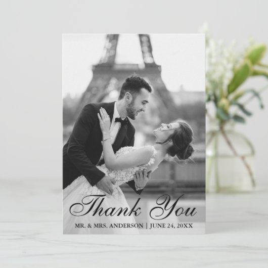 Foto van Elegant en Modern Weddenschap Hartelijk d Bedankkaart (Staand voorkant)