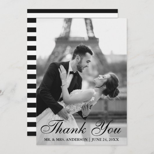 Foto van Elegant en Modern Weddenschap Hartelijk d Bedankkaart (Voorkant / Achterkant)